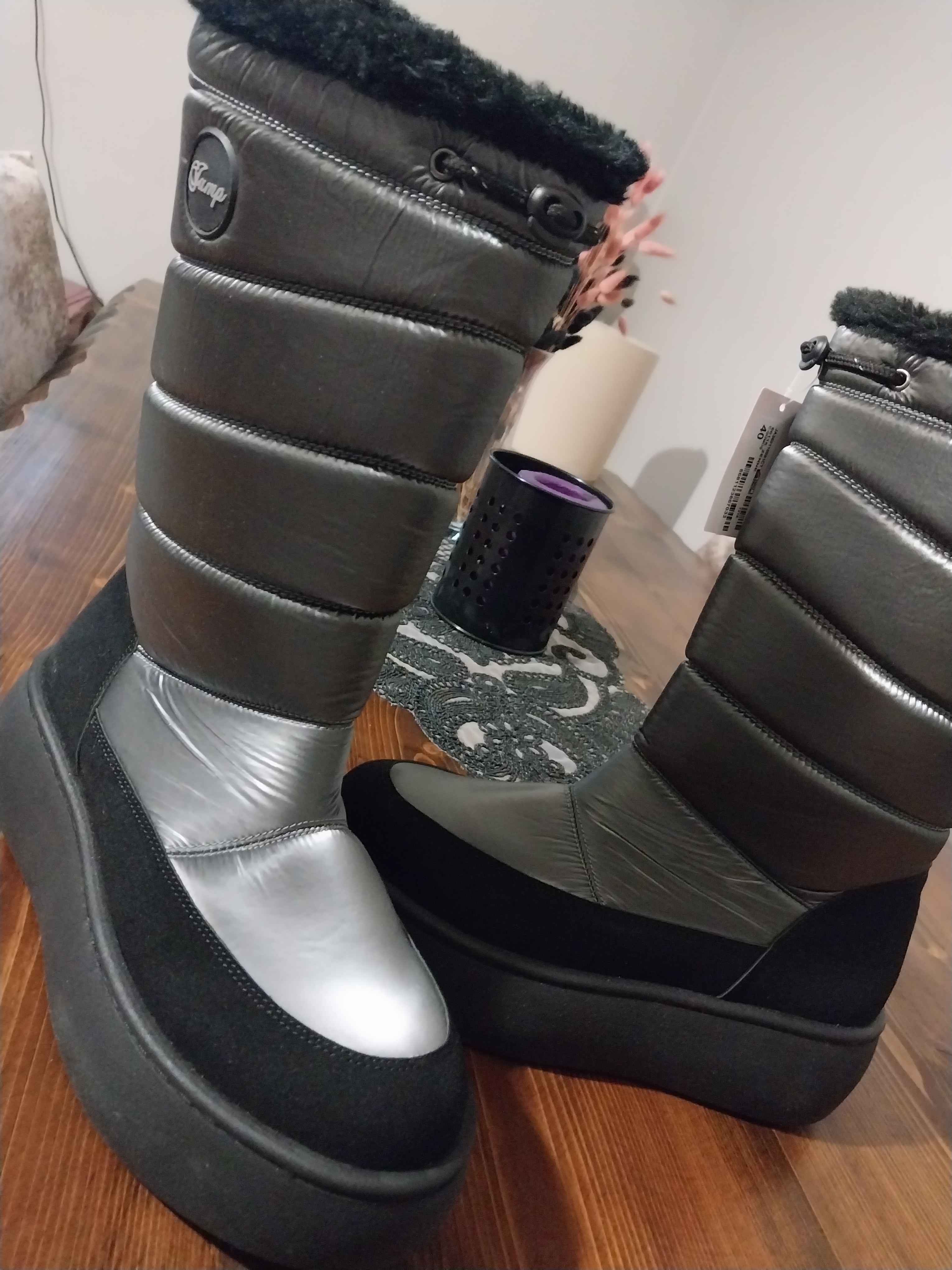 بوت و چکمه برفی جامپ اورجینال Jump 60116 60116 Waterproof Anti-Slip Sole Silver Color Women's Snow Boots photo review