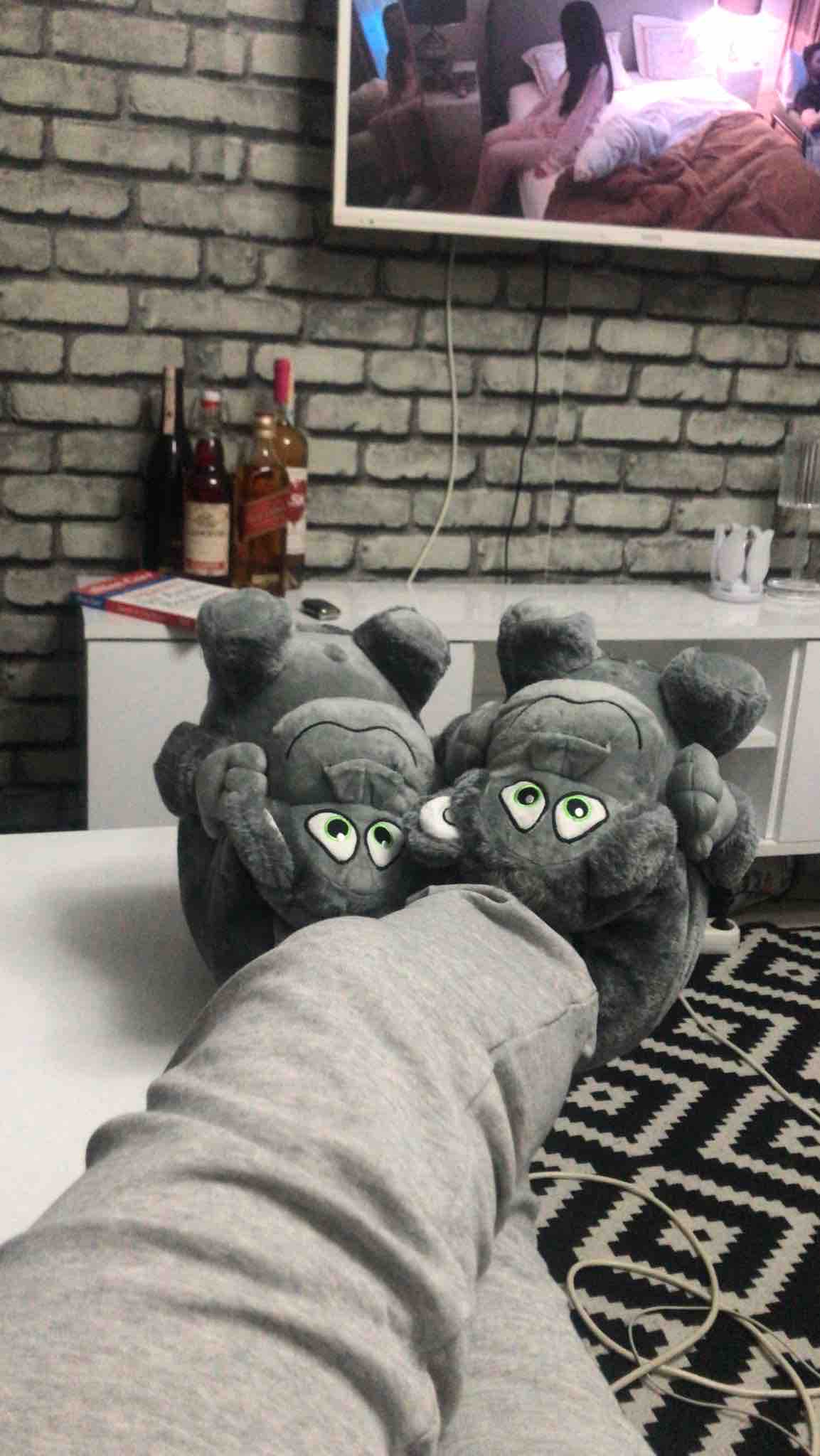 پاندوف تی ویگی اورجینال Twigy AA0601 Monkey Unisex Animal Slippers Gray 36/43 photo review