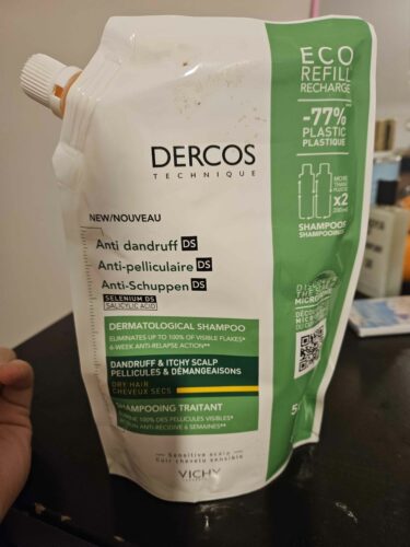 شامپو ویشی اورجینال Vichy 3337875787208 Dercos Anti-dandruff Anti-Dandruff Care Shampoo, Dry Hair, Refill Package 500 ml photo review
