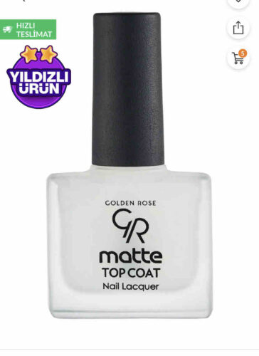 لاک ناخن گلدن رز اورجینال Golden Rose OGMN Matte Top Coat Nail Lacquer - Mattifying Nail Polish - 8691190069827 photo review
