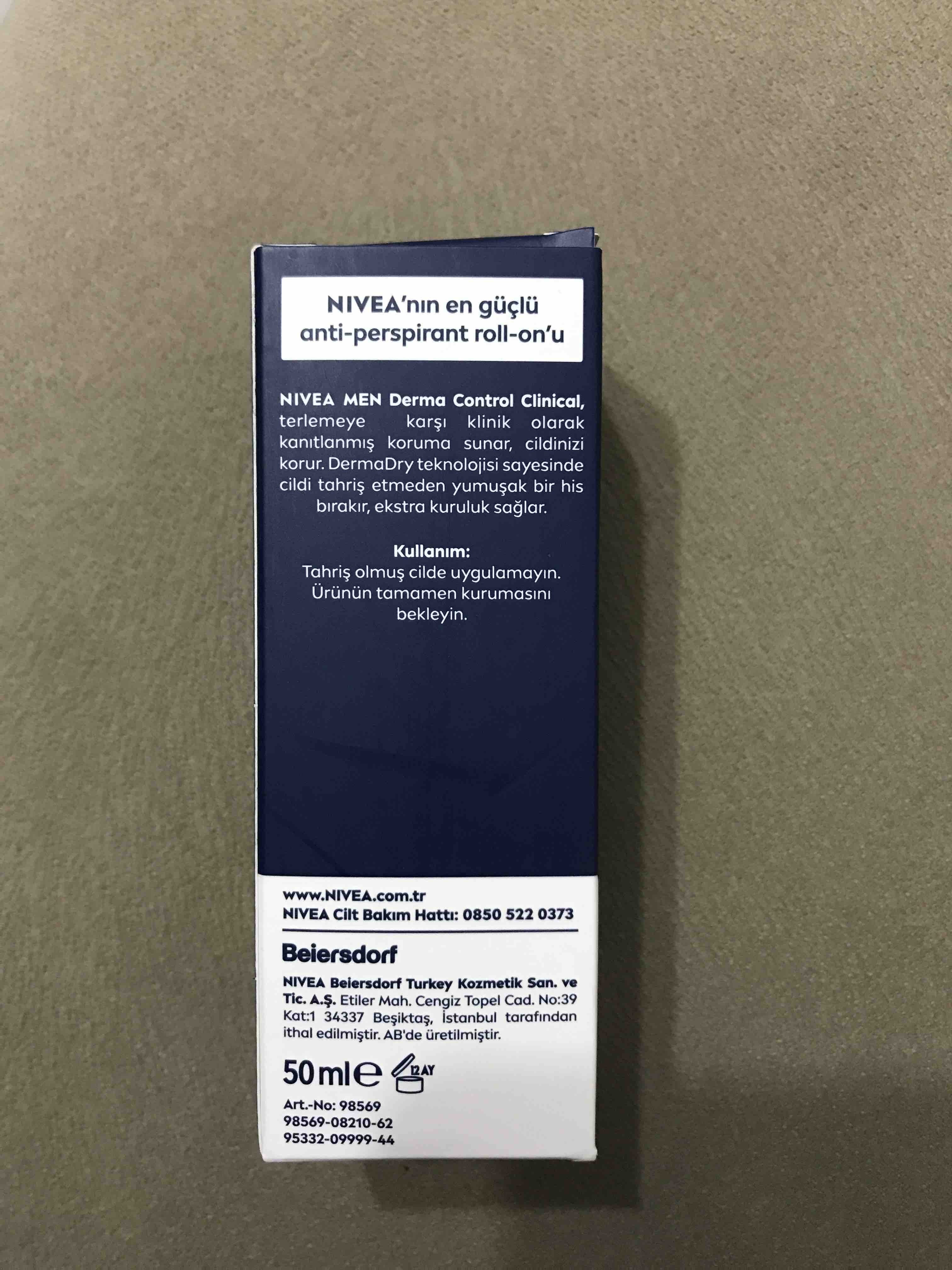 دئودورانت - رول آن نیووا اورجینال NIVEA 98569 MEN Derma Control Clinical Men's Roll-on Deodorant 50 ml, 96 Hours Anti-perspirant Protection photo review
