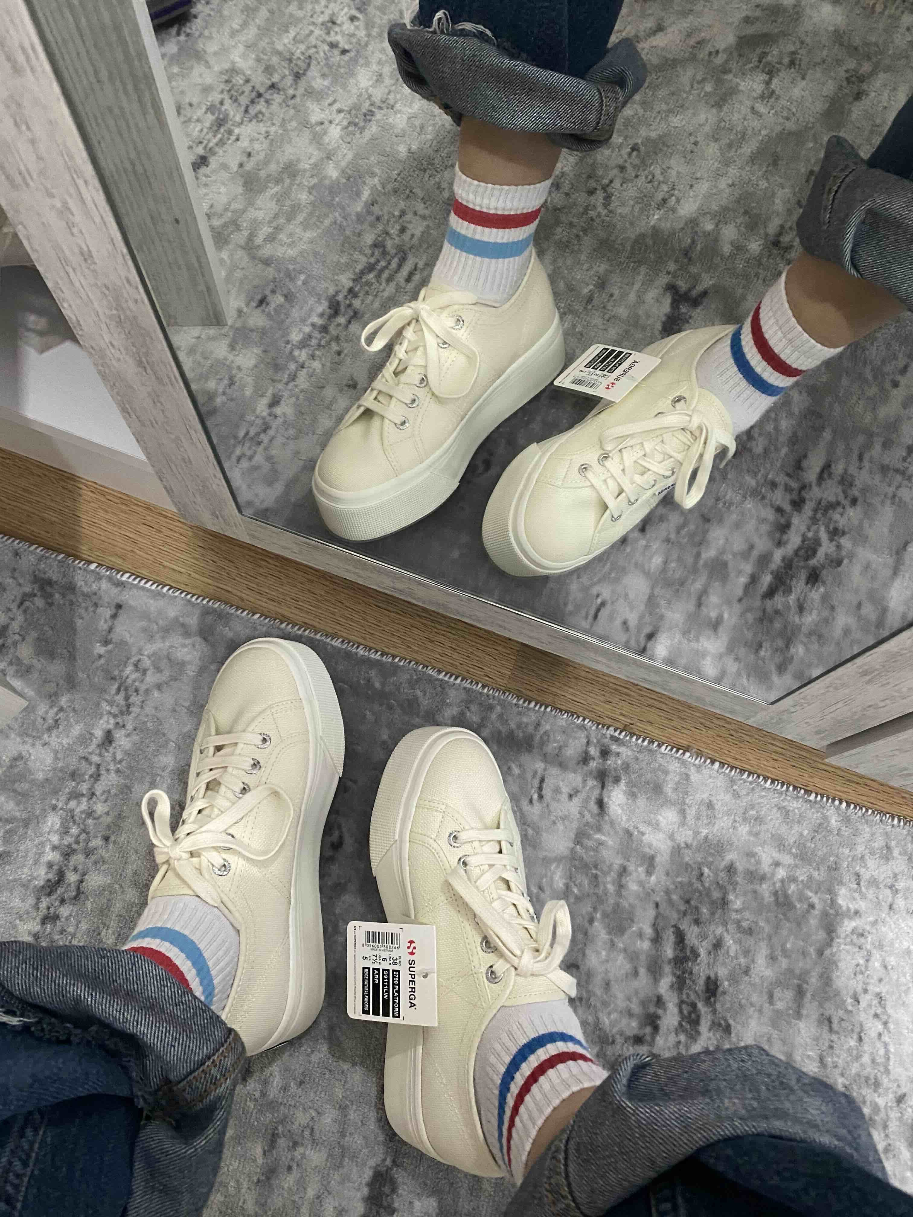 اسنیکر سوپرگا اورجینال Superga S9111LW 2790 Platform Women's Beige Platform Sneaker photo review