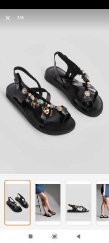 صندل مارجین اورجینال Marjin 3210186305 Women's Genuine Leather Accessories Eva Sole Flip Flop Daily Sandals Devila Black photo review