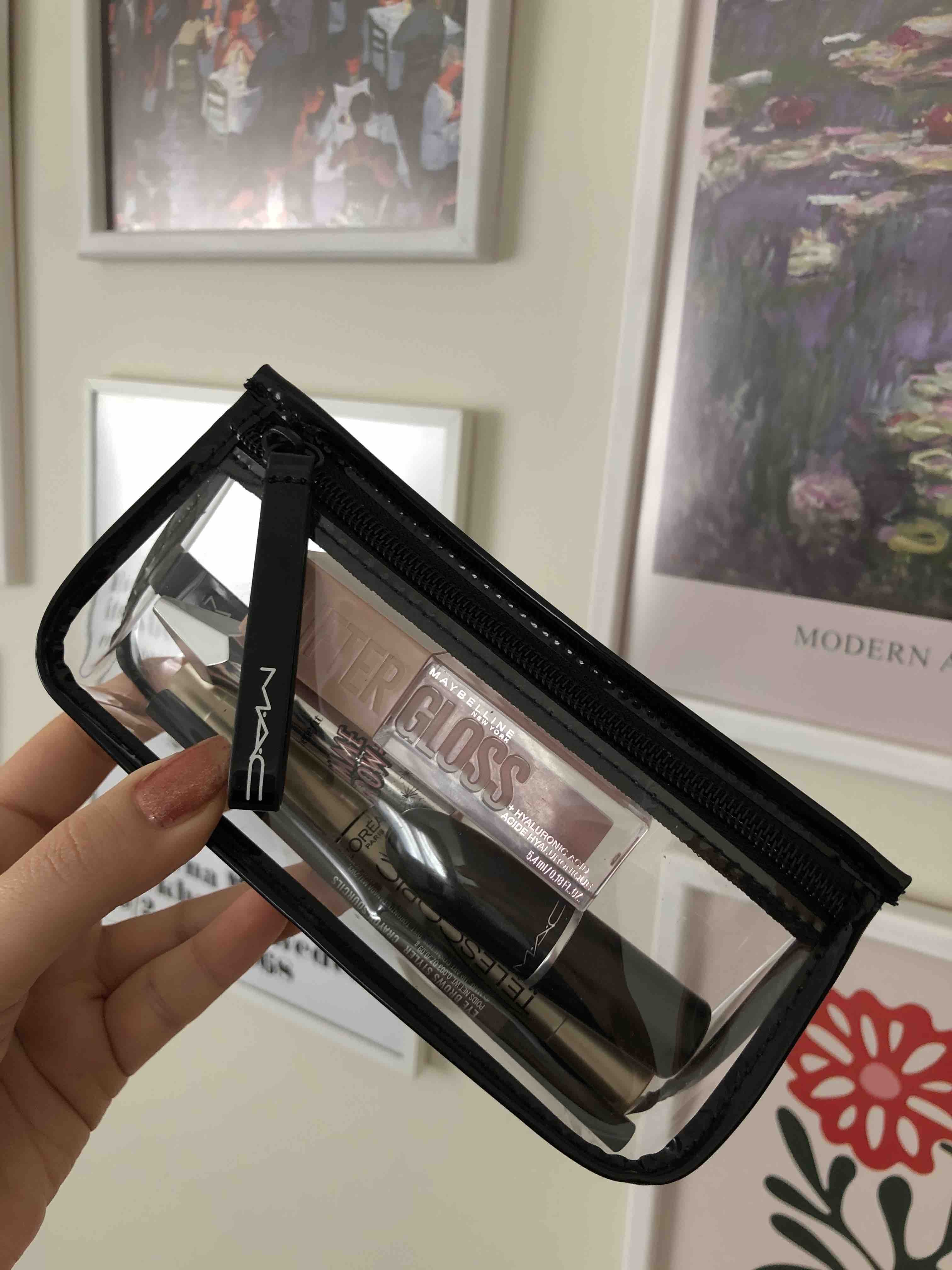 کیف لوازم آرایش ماک اورجینال Mac 17314 3-Piece Transparent Cosmetic Bag - Clearly M·A·C Trio 773602242689 photo review