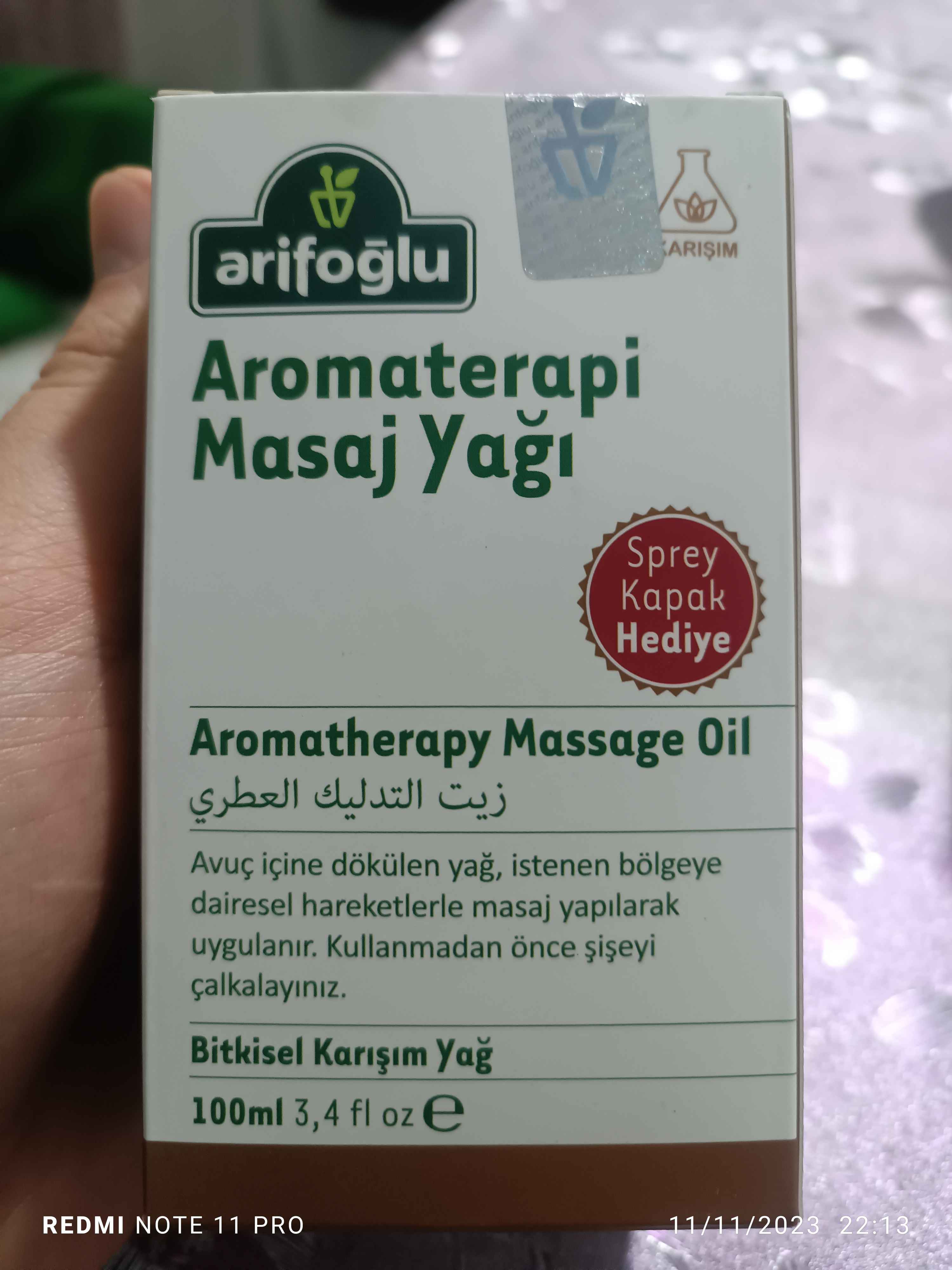 روغن نگهداری عارف اوغلو اورجینال Arifoğlu 600 15 012 Aromatherapy Massage Oil 100ml photo review