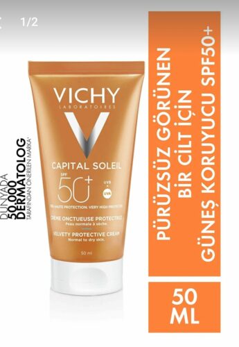 ضد آفتاب صورت ویشی اورجینال Vichy 10006176 Capital Soleil Spf50+ Velvety Sunscreen for Smooth Looking Skin - 50ml photo review