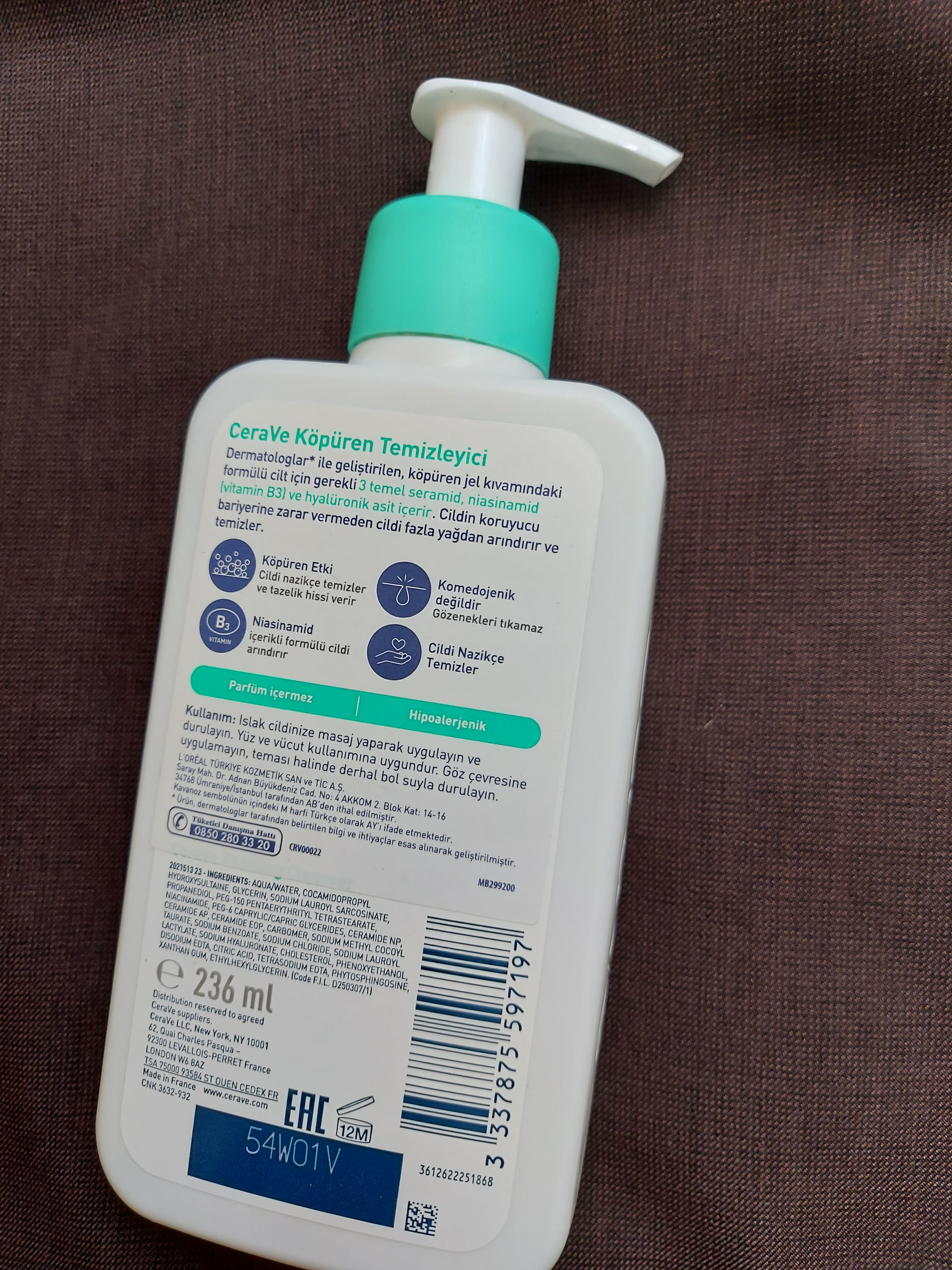 پاک کننده صورت خارجی اورجینال CeraVe 3337875597197 Foaming Cleanser 236ml photo review