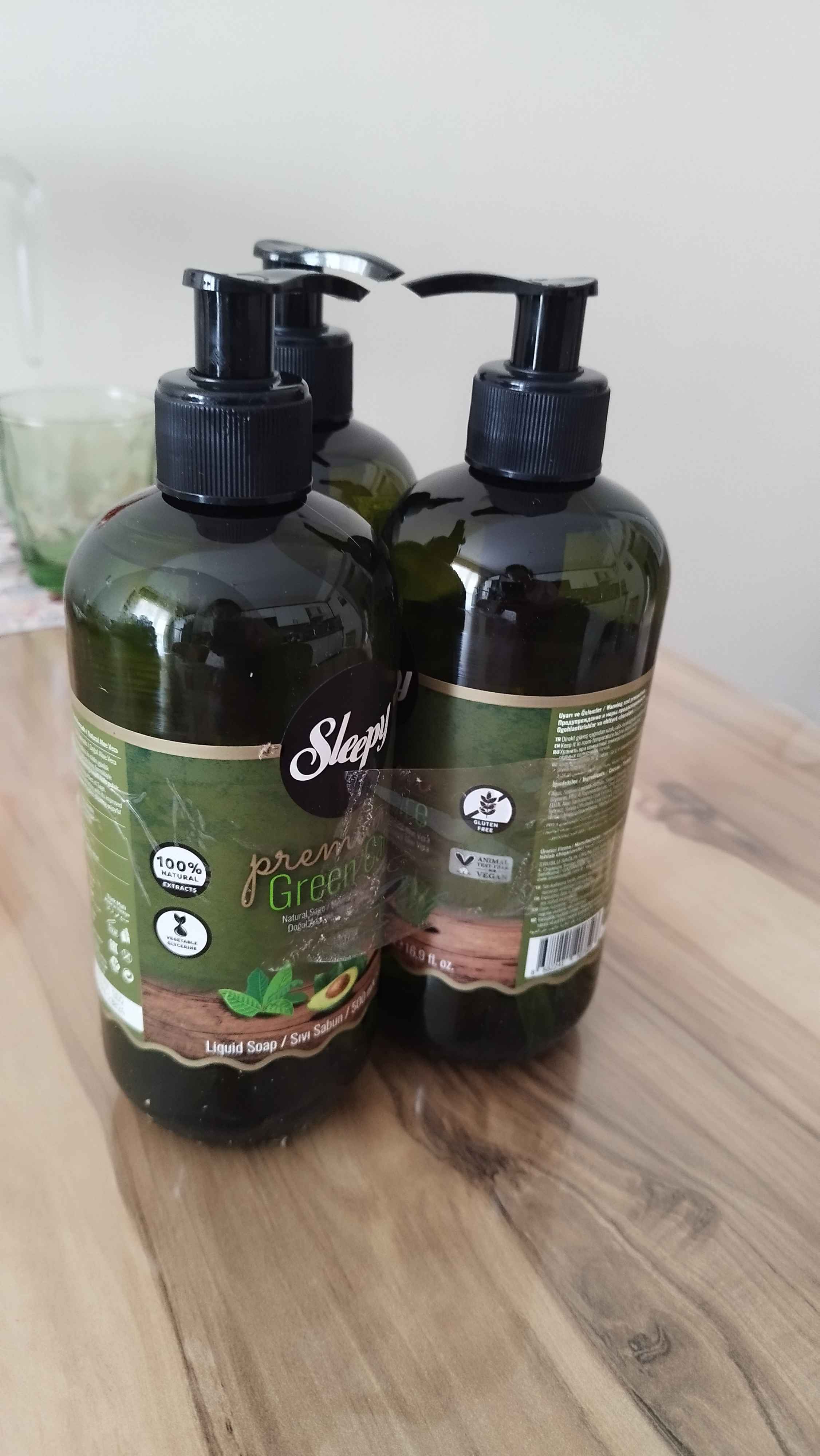 صابون مایع خواب آلود اورجینال Sleepy 8682241207503-3 Premium Green Care Series Liquid Soap 3x500 Ml photo review