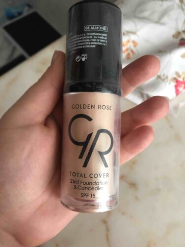 فاندیشن  گلدن رز PHDF Golden Rose اورجینال Total Cover 2in1 Foundation & Concealer No: 03 Almond - Foundation & Concealer - 8691190963637 photo review