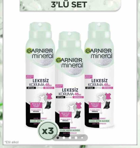 دئودورانت - رول آن گارنیر اورجینال Garnier 36005419288553 Mineral Spotless Protection Spray Deodorant Set of 3 photo review