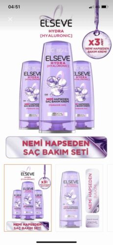 نرم کننده مو السیو اورجینال Elseve PKTHYDRASÇKRM Hydra [hyaluronic] Moisture Locking Hair Care Cream 390 ml Set of 3 photo review