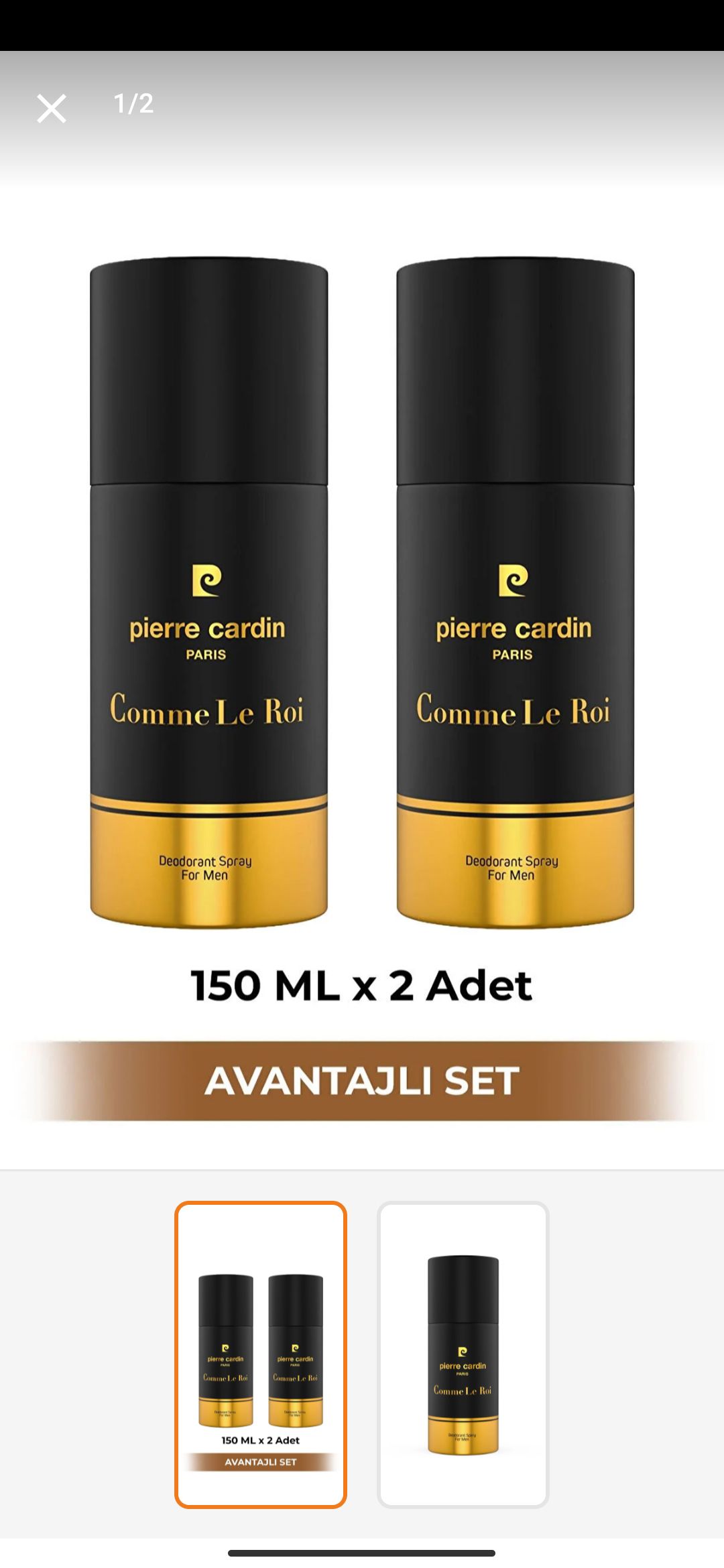 دئودورانت ve Roll On پیرکاردین اورجینال Pierre Cardin STCC021264 Comme Le Roi 150 Ml Men's 2-Piece Deodorant Set Stcc021264 photo review