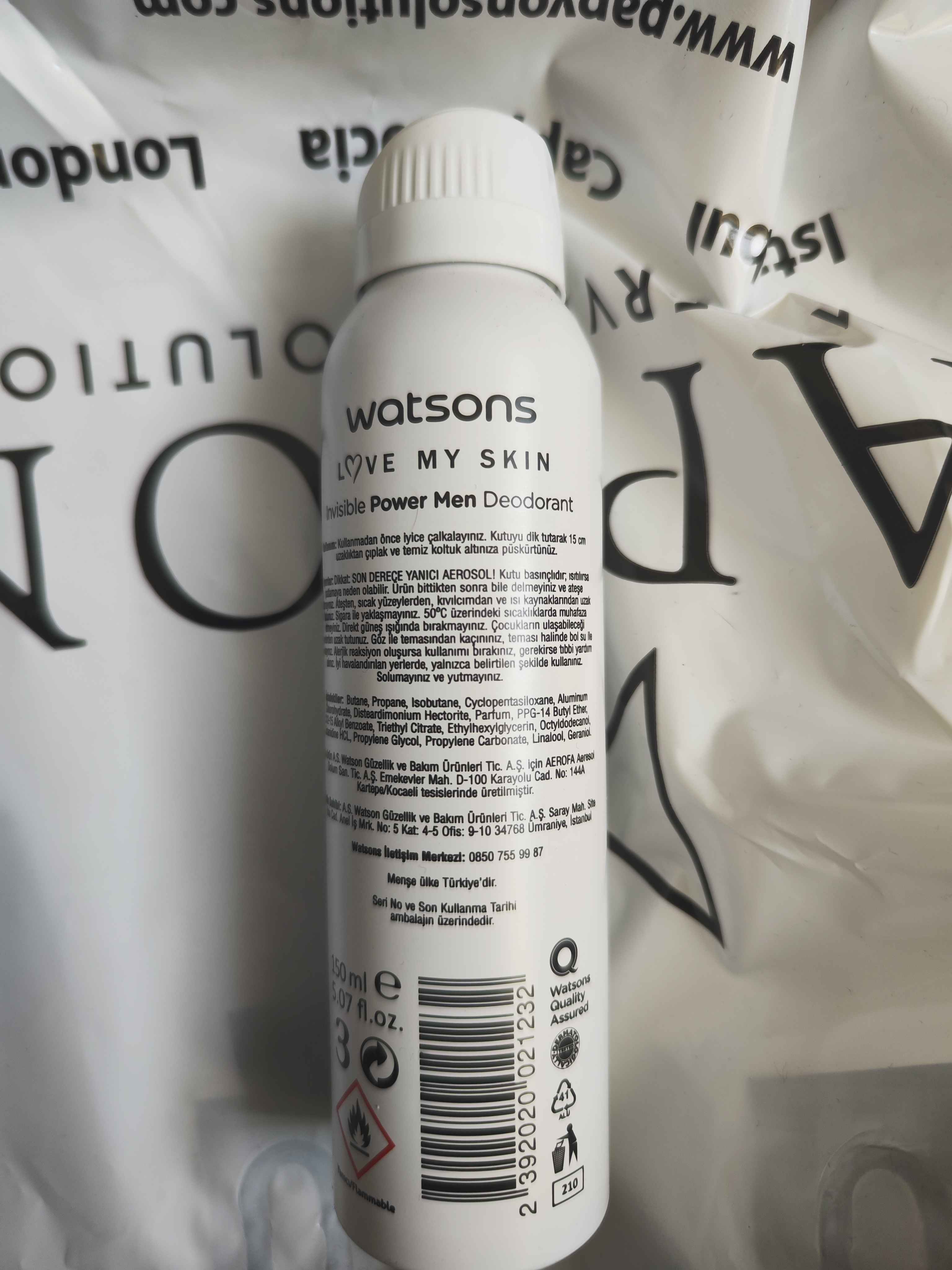 دئودورانت - رول آن واتسون اورجینال Watsons 23999009268781 Invisible Power Men 24 Hour Effective Deodorant 150 ml photo review