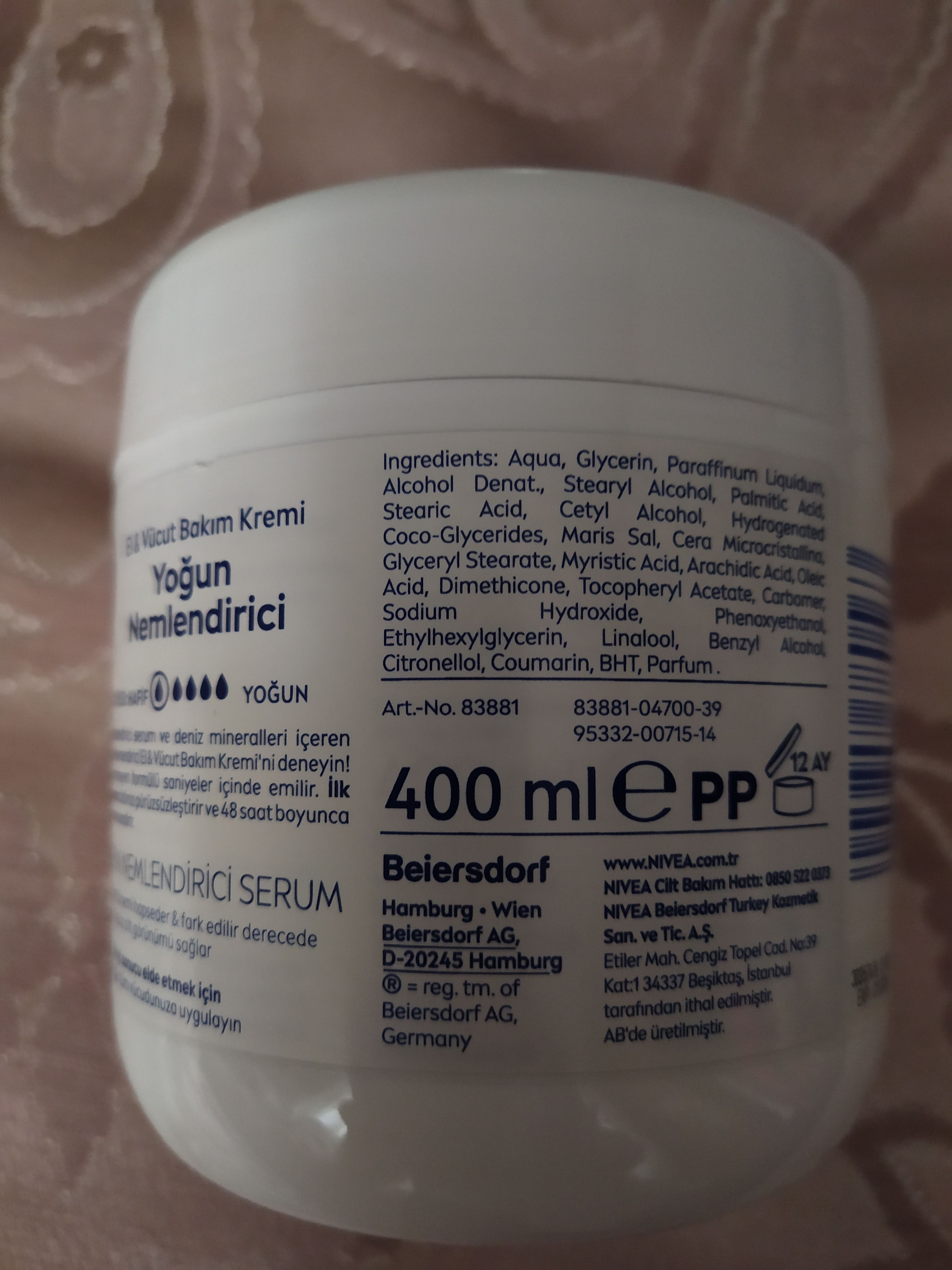 کرم بدن نیووا اورجینال NIVEA 1031166 Intensive Moisturizing Hand and Body Care Cream 400ml, 48 Hour Intensive Moisturizing, Dry Skin Types photo review