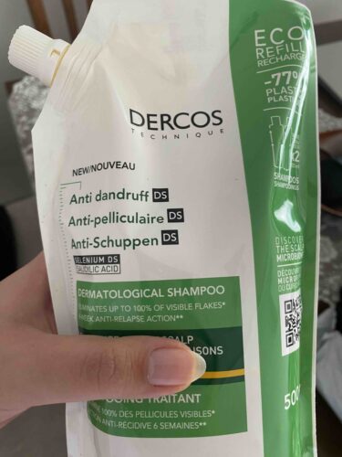 شامپو ویشی اورجینال Vichy 3337875787208 Dercos Anti-dandruff Anti-Dandruff Care Shampoo, Dry Hair, Refill Package 500 ml photo review