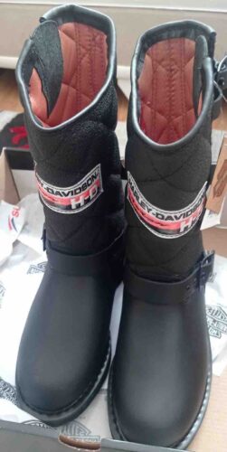 بوت هارلی دیویدسون اورجینال Harley Davidson 4236025G100071YB14 Laconia 644 Black Women's Oiled Leather Boots 025g100078 photo review