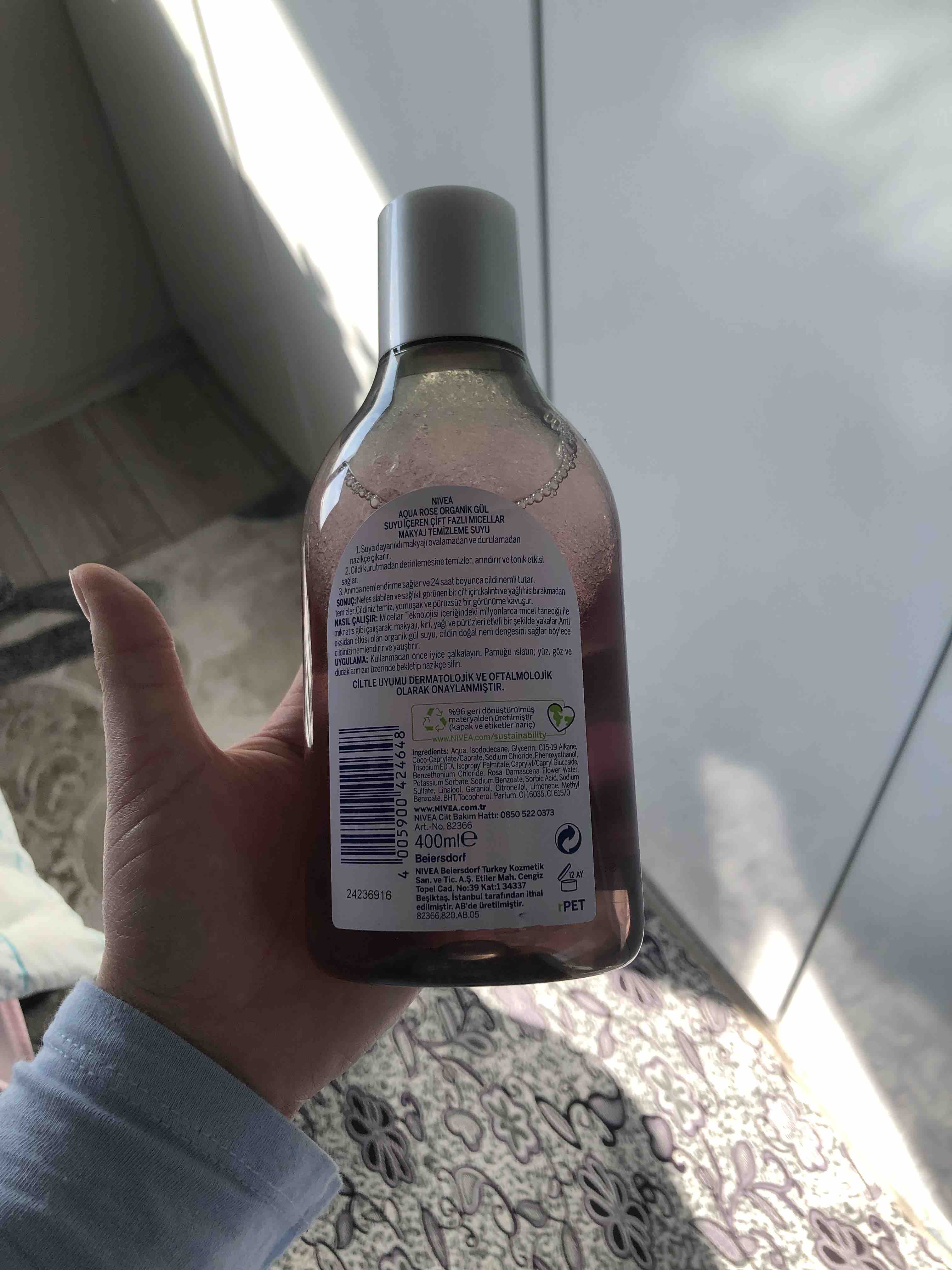 آرایش پاک کن نیووا اورجینال NIVEA 82813 Aqua Rose Micellar Rose Water Dual Phase Make-up Remover Water 400ml, Face Eye And Lip, Moisturizer photo review