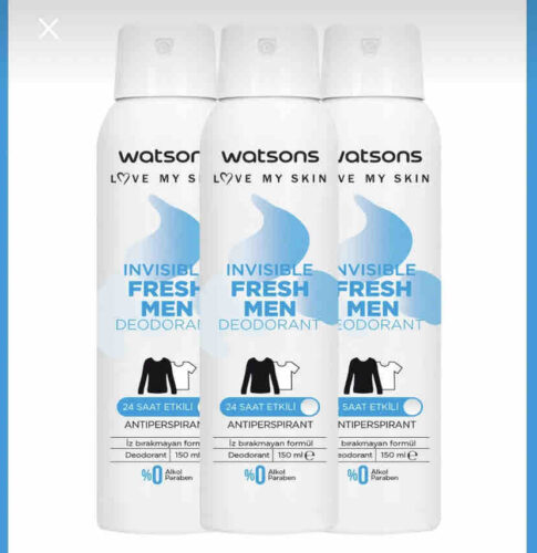 دئودورانت - رول آن واتسون اورجینال Watsons 23999008597183 Invisible Fresh Men 24 Hour Effective Deodorant Spray 150 ml photo review