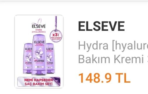 نرم کننده مو السیو اورجینال Elseve PKTHYDRASÇKRM Hydra [hyaluronic] Moisture Locking Hair Care Cream 390 ml Set of 3 photo review