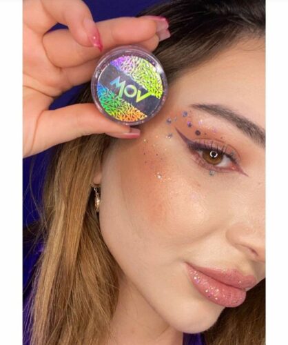 روشن کننده ماو اورجینال mov  glitterjel2 Gel Formed Bright Glitter Face Makeup & Body &hair No:2 Lilac photo review