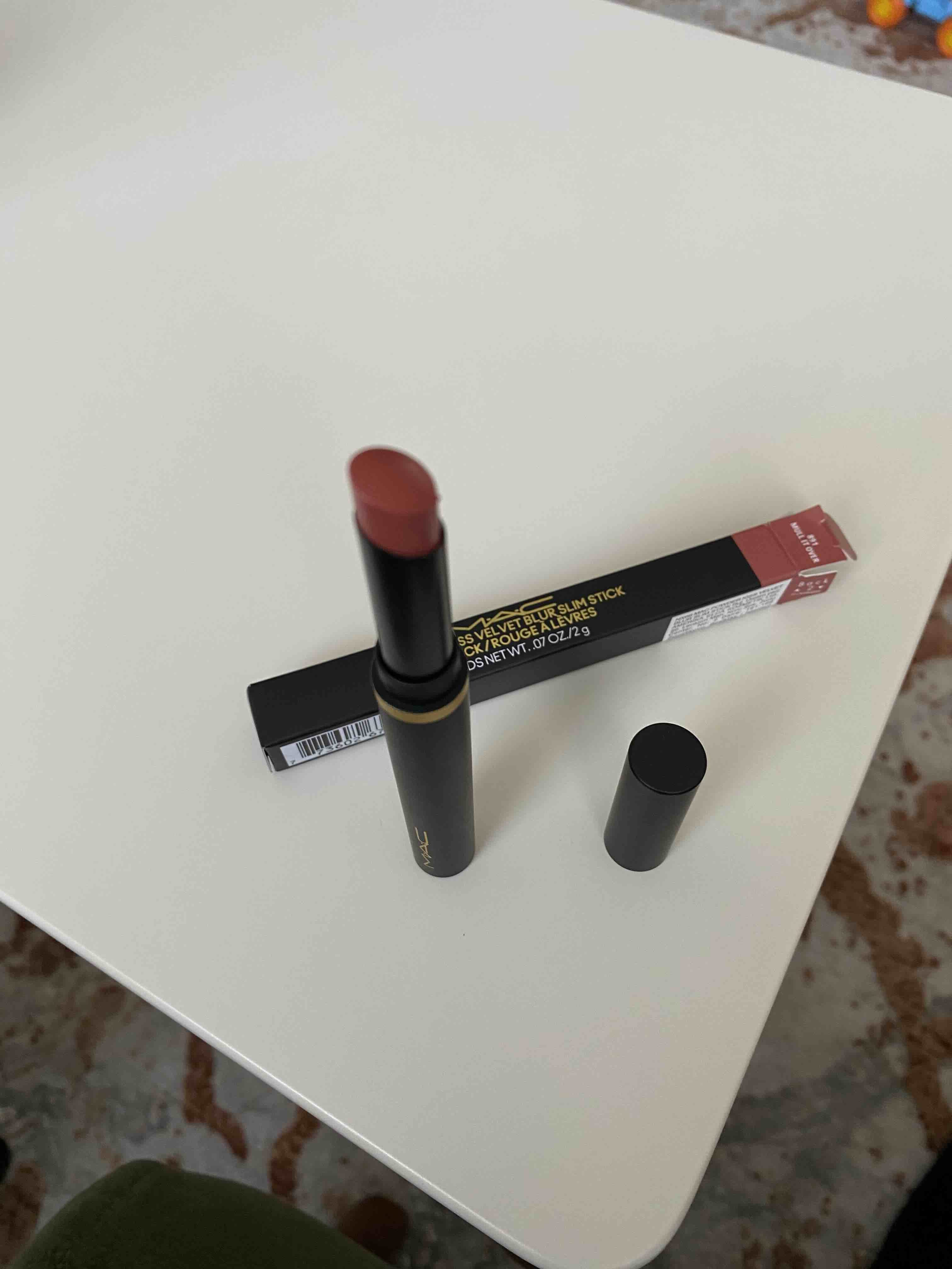 رژ لب ماک اورجینال Mac 99908 Powder Kiss Velvet Blur Slim Stick Lasting Up to 12 Hours Matte Finish Lipstick Mull It Over 2 G photo review