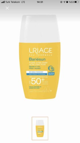 ضد آفتاب صورت اوریاژ اورجینال Uriage UR65169080 Bariesun Ultra-light Fluid Spf50 30 ml photo review