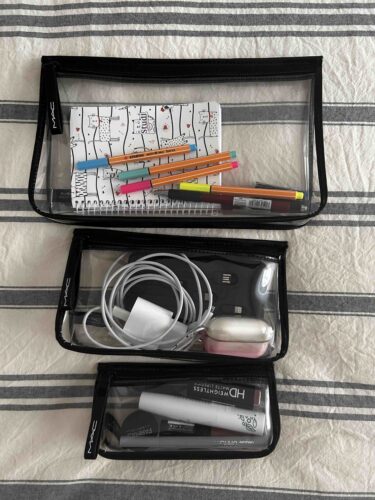 کیف لوازم آرایش ماک اورجینال Mac 17314 3-Piece Transparent Cosmetic Bag - Clearly M·A·C Trio 773602242689 photo review