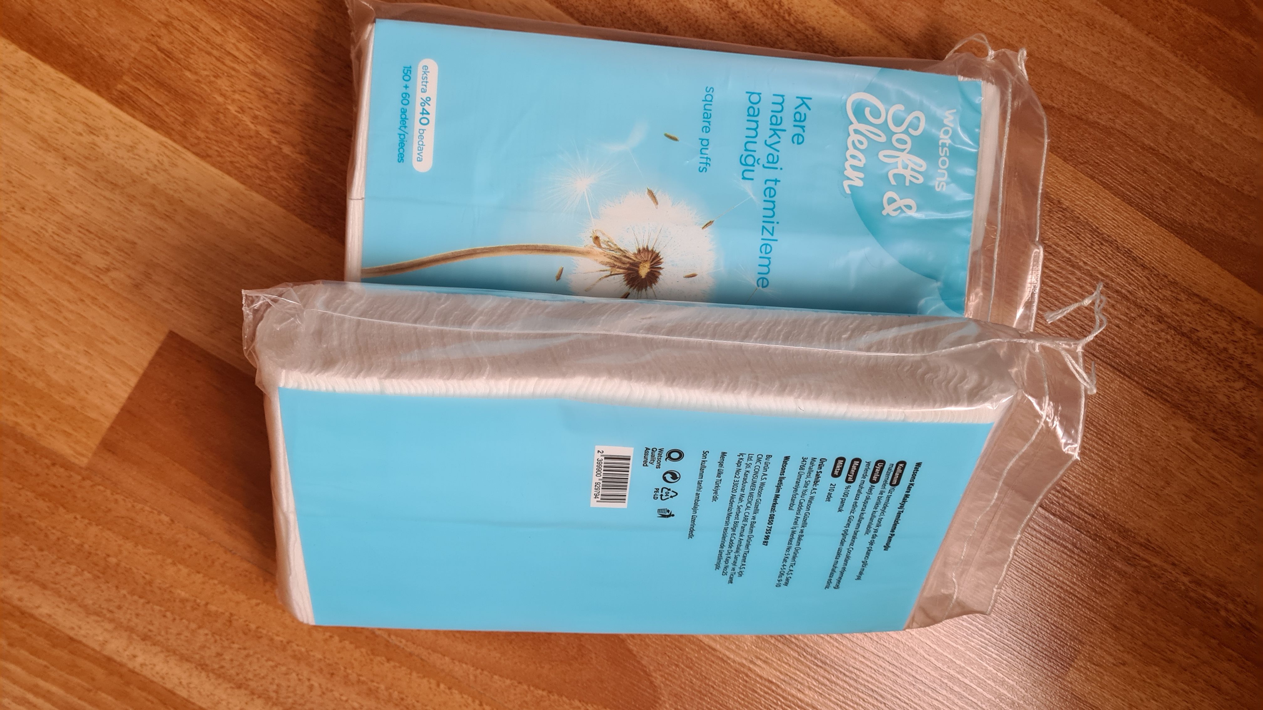 پنبه واتسون اورجینال Watsons SETW096 Square Makeup Removal Cotton 150 60 Pieces photo review