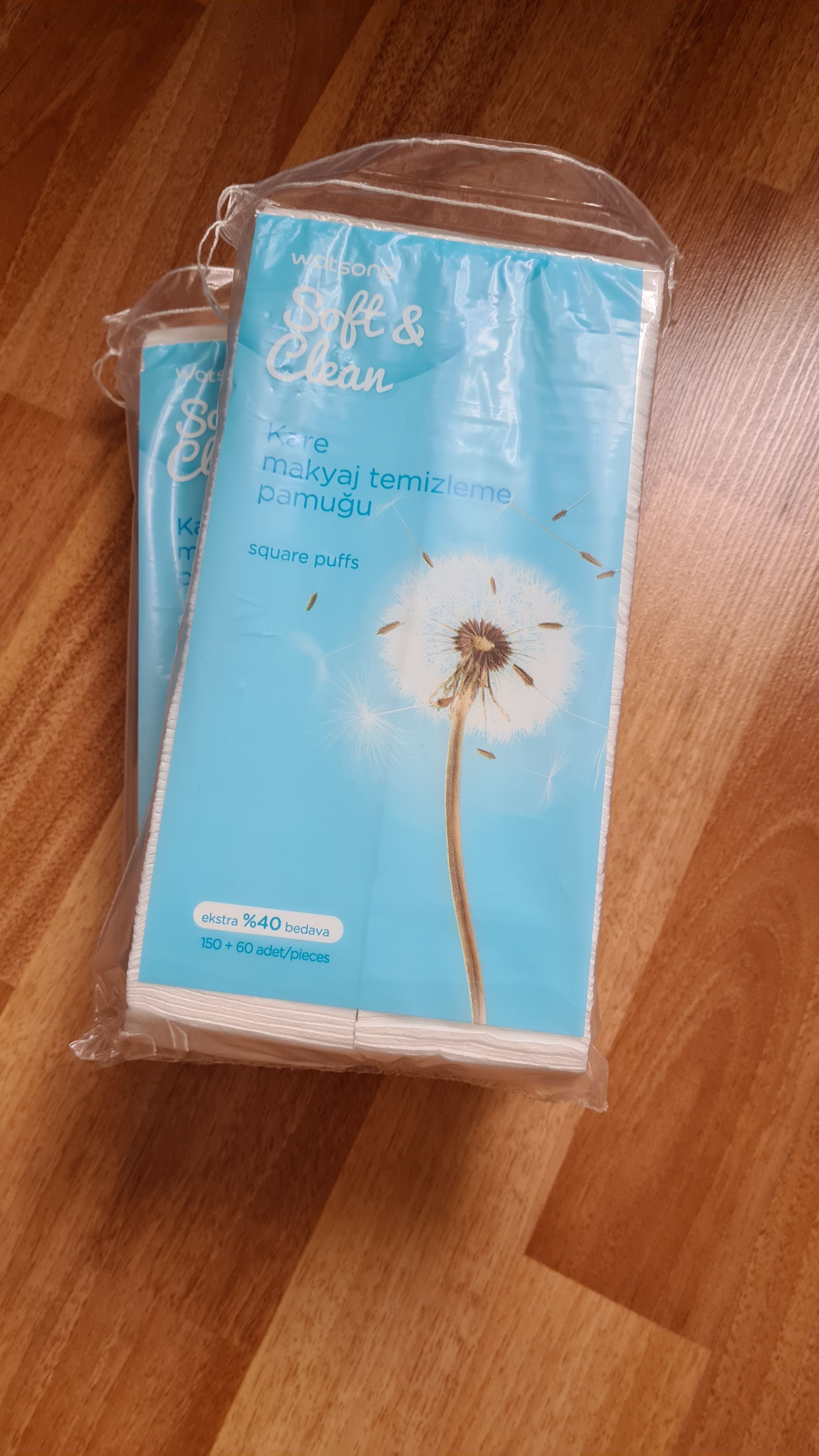 پنبه واتسون اورجینال Watsons SETW096 Square Makeup Removal Cotton 150 60 Pieces photo review