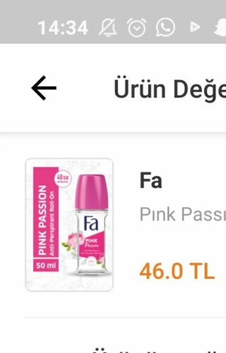 دئودورانت - رول آن فا اورجینال Fa JNO0106 Pınk Passion Roll-on photo review