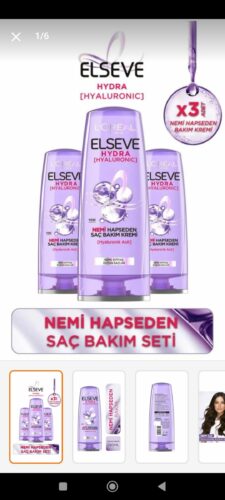 نرم کننده مو السیو اورجینال Elseve PKTHYDRASÇKRM Hydra [hyaluronic] Moisture Locking Hair Care Cream 390 ml Set of 3 photo review