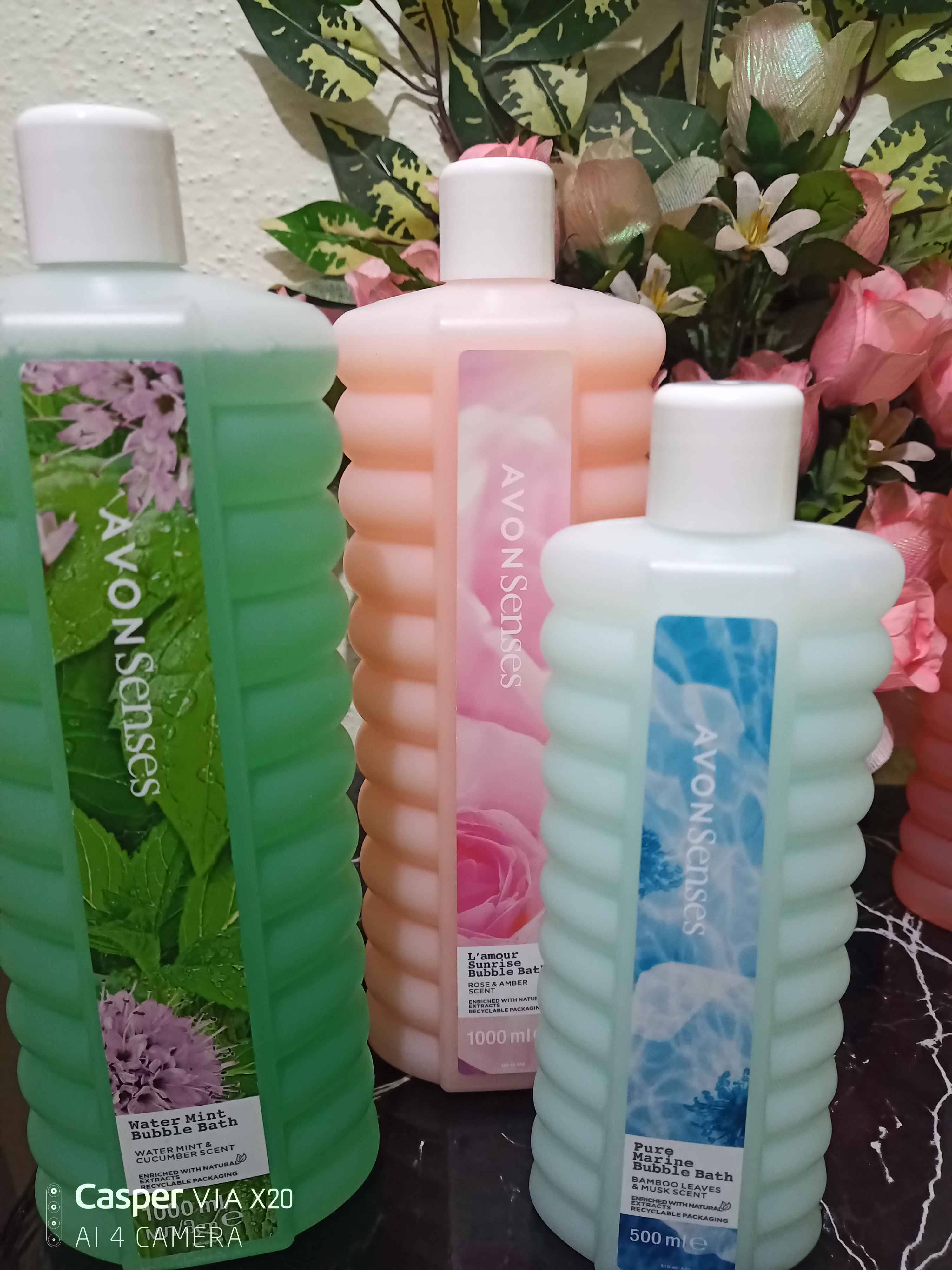 فوم حمام آوون اورجینال Avon MPACK4063 Senses Mint Cucumber Rose Amber And Musk Bamboo Handle Bubble Bath Pack photo review