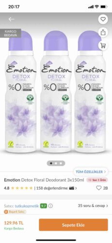 دئودورانت - رول آن ایموشن اورجینال Emotion 512598-3 Detox Floral Women's Deodorant 3x150ml photo review
