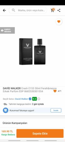 عطر مردانه دیوید واکر اورجینال E-153 DW 50 photo review
