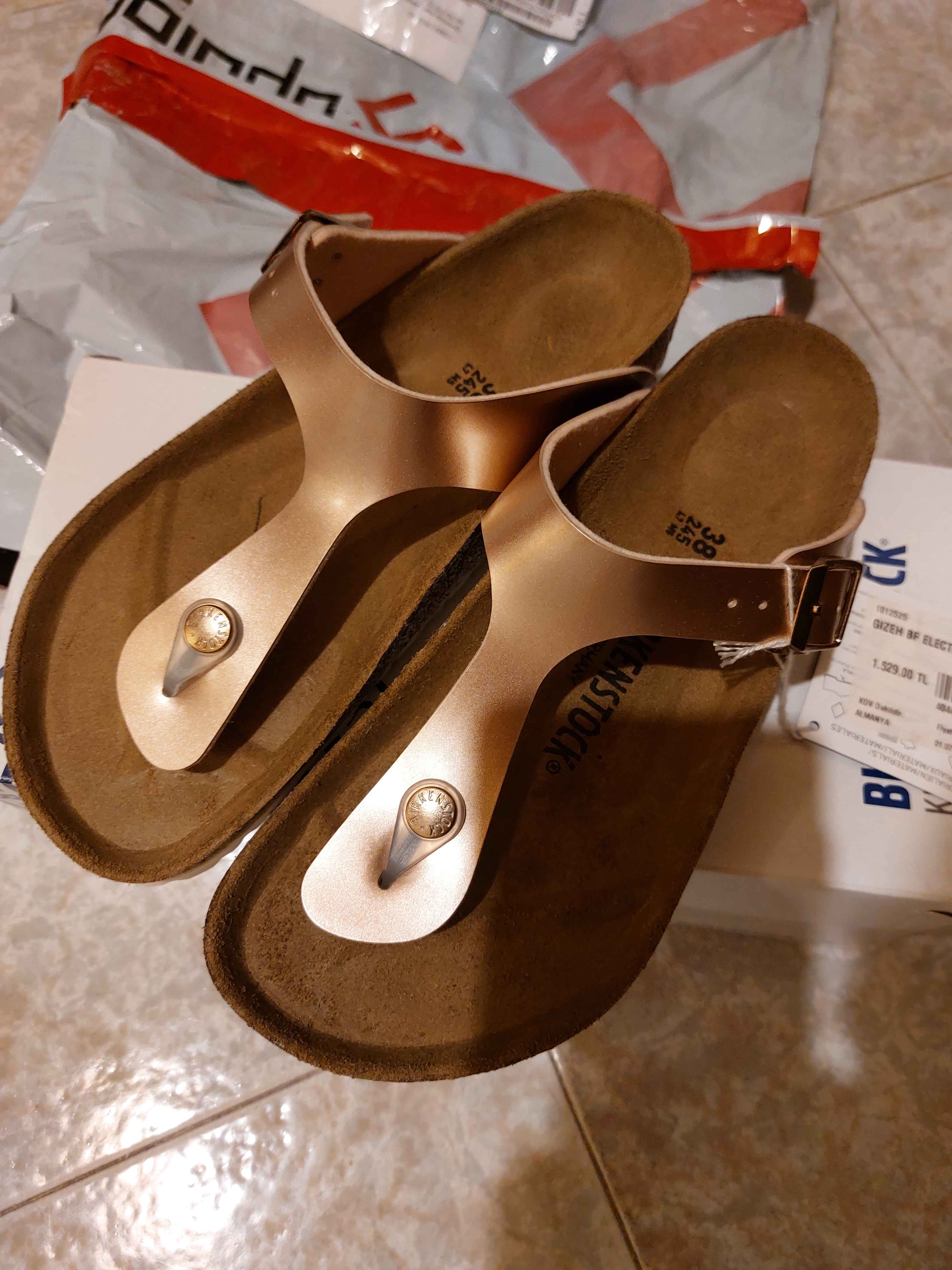 دمپایی بیرکن استاک اورجینال Birkenstock C-BST1012525G0217 Gizeh Bf Women's Slippers photo review