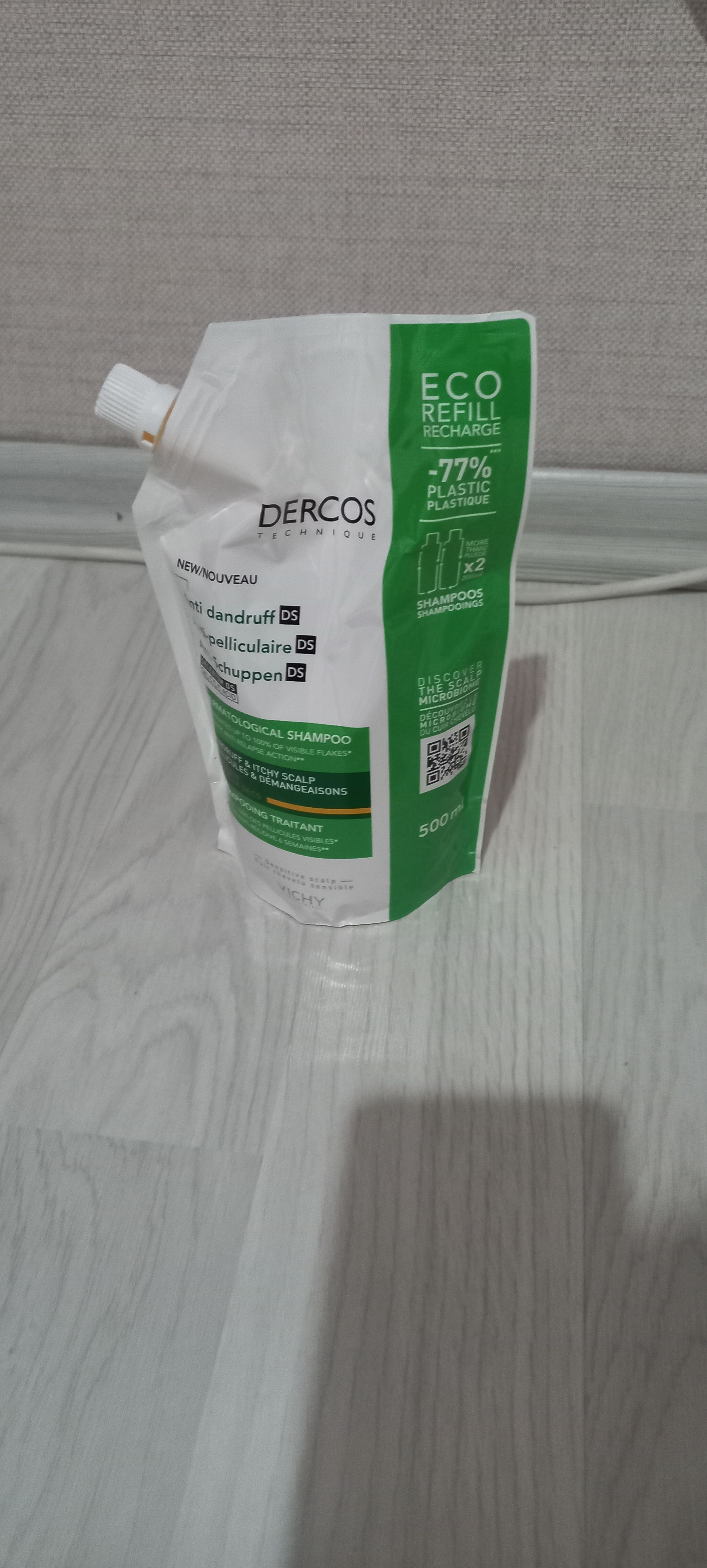 شامپو ویشی اورجینال Vichy 3337875787208 Dercos Anti-dandruff Anti-Dandruff Care Shampoo, Dry Hair, Refill Package 500 ml photo review