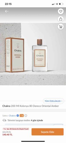 ادکلن چاکرا اورجینال Chakra CD202KOZ002-1 Cologne 200 ml Oriental Amber photo review