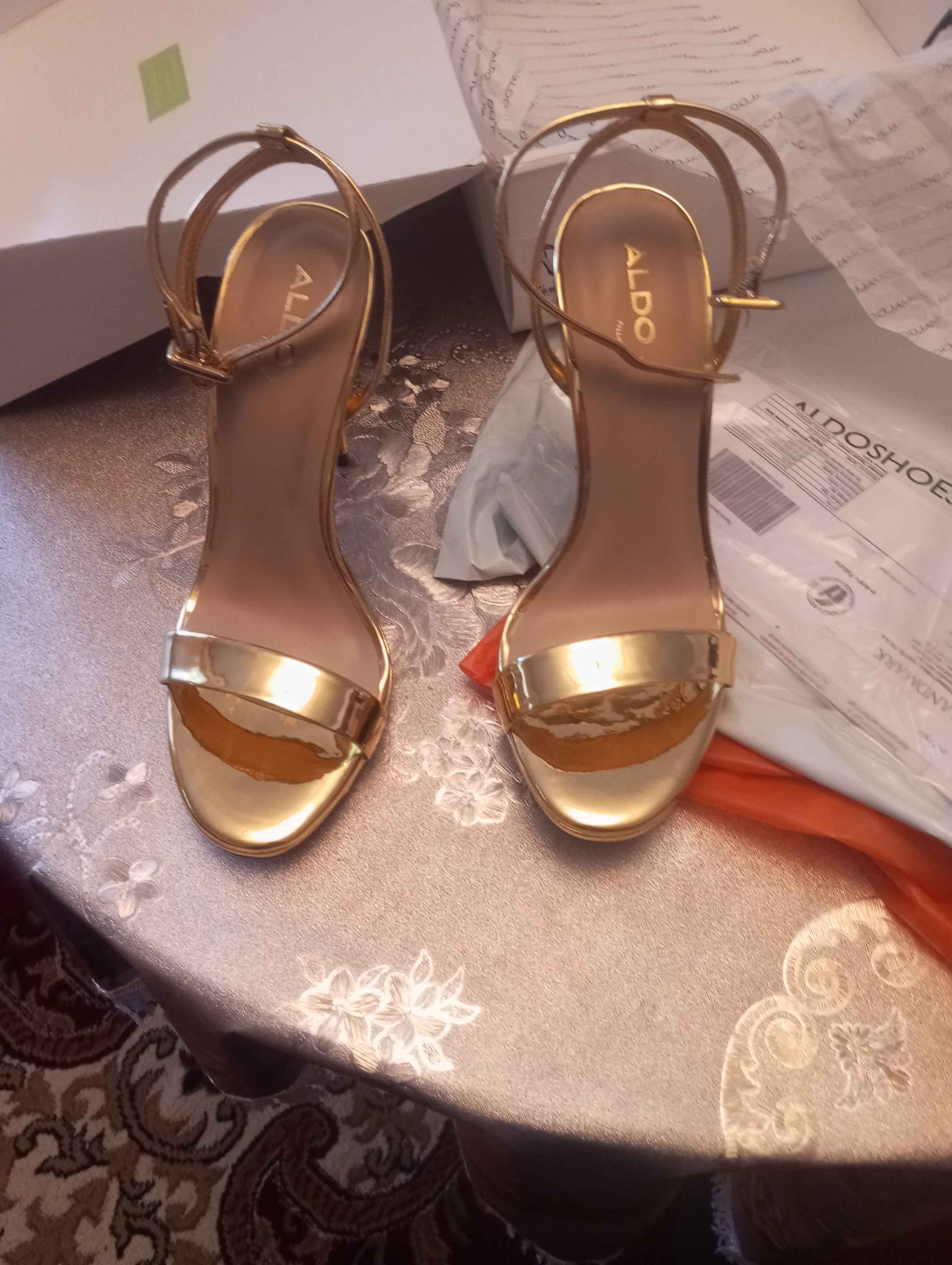 صندل آلدو اورجینال Aldo KAT-715-002-028 Kat - Gold Women's Evening Dress Heeled Sandals photo review