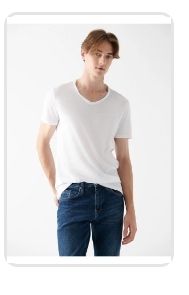 تیشرت ماوی اورجینال Mavi 062773-20843 V-Neck White T-Shirt with Stitching Detail Fitted / Fitted Cut 062773-20843 photo review